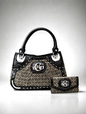 NWT GUESS LYNX VINTAGE Y2K LARGE SATCHEL BAG WITH TEXTURED OSTRICH LEATHER